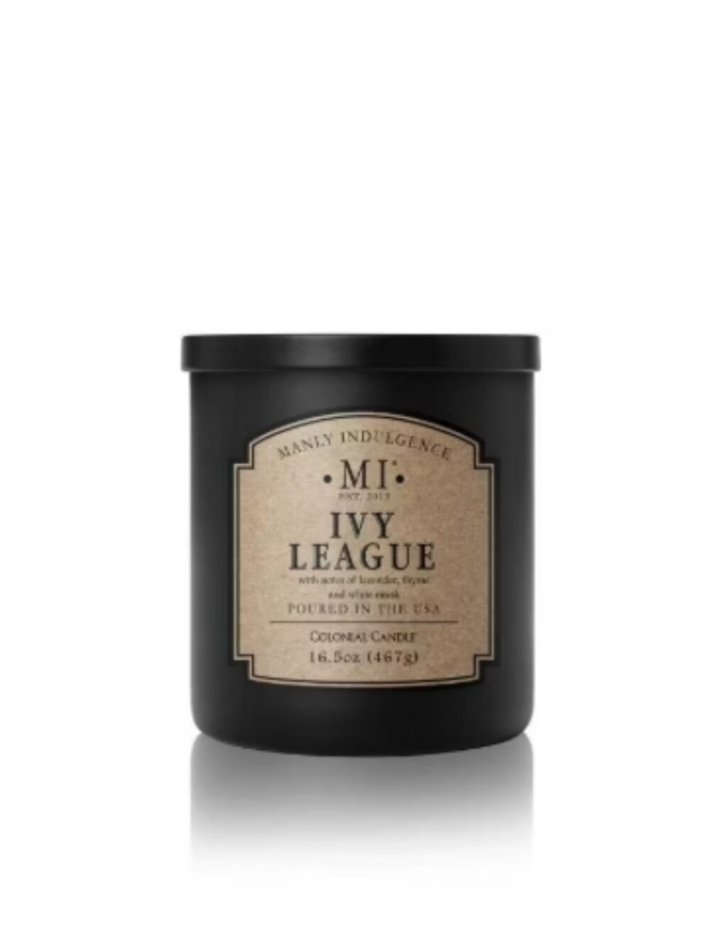 NWT Manly Indulgence Ivy League Classic Collection 16.5 oz Jar Candle
